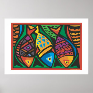 Abstract Fish Art Design Poster