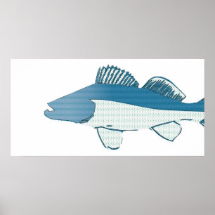 abstract fish- bass poster