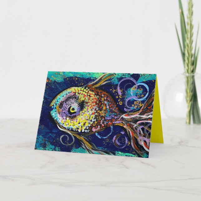 Abstract Fish Greeting Card (Front)