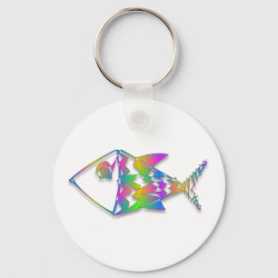 Abstract Fish Key Ring