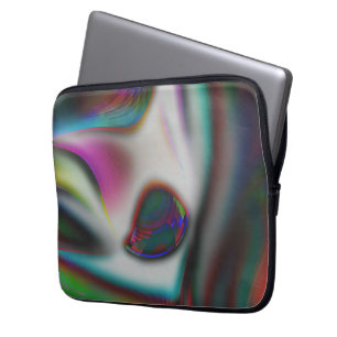 abstract fish mouth with psychedelic to soft blur  laptop sleeve
