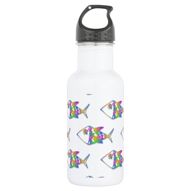 Abstract Fish Pattern 532 Ml Water Bottle (Front)