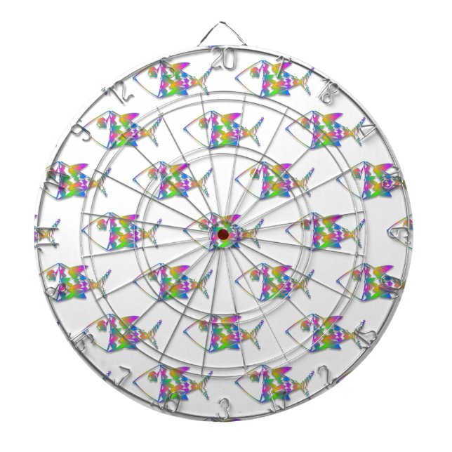 Abstract Fish Pattern Dartboard (Front)