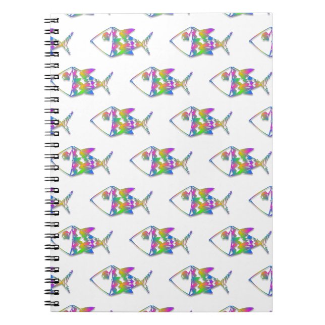 Abstract Fish Pattern Notebook (Front)
