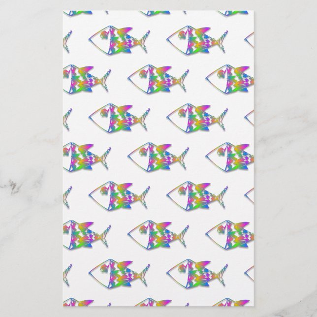 Abstract Fish Pattern Stationery (Front)