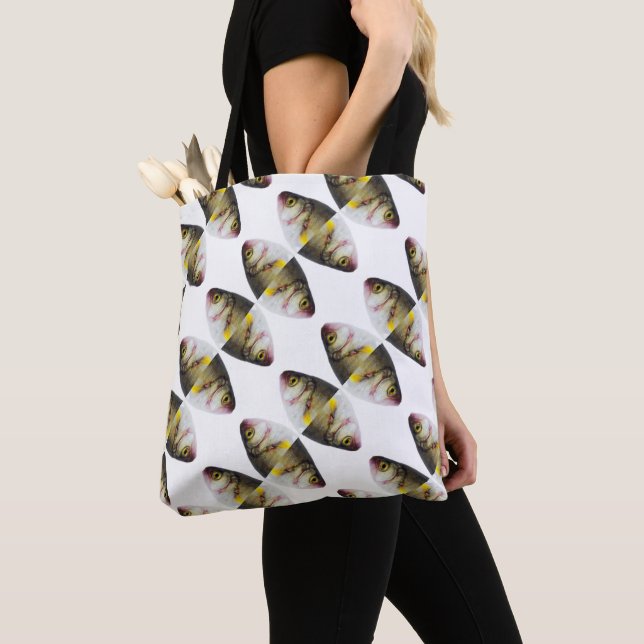 Abstract fish pattern tote bag (Close Up)