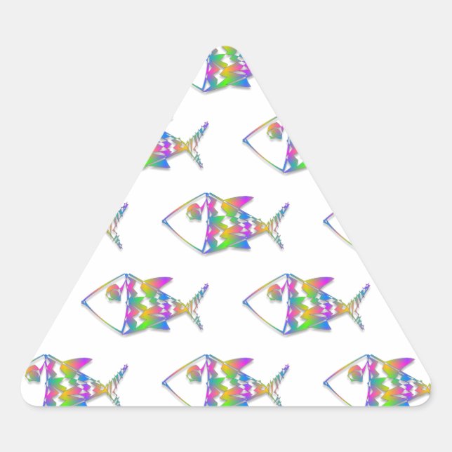 Abstract Fish Pattern Triangle Sticker (Front)