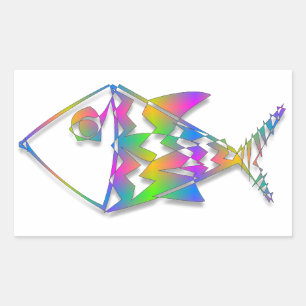 Abstract Fish Rectangular Sticker