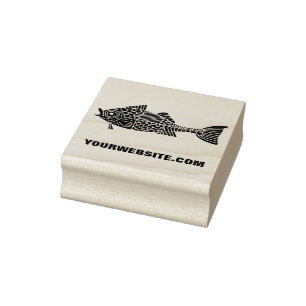 Abstract Fish Rubber Stamp