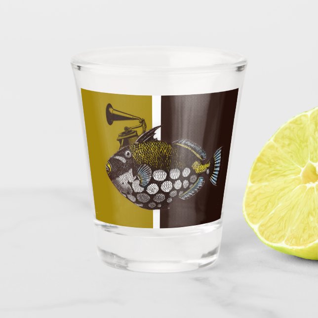 Abstract Fish Shot Glass (Front)