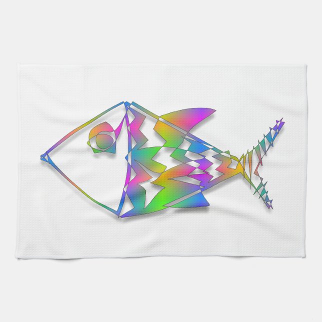 Abstract Fish Tea Towel (Horizontal)