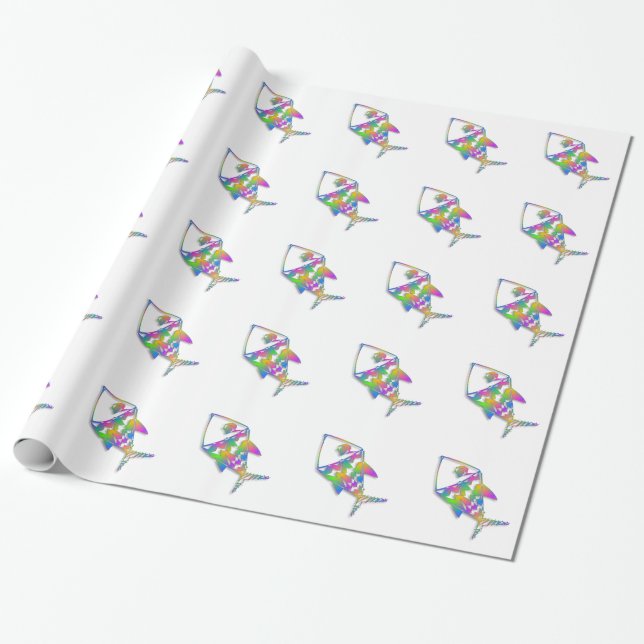 Abstract Fish Wrapping Paper (Unrolled)