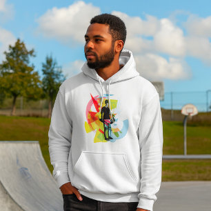 Abstract Fitness Art of Man Lifting Dumbbells Hoodie