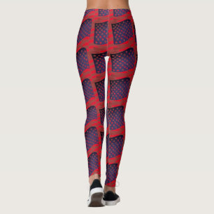 Abstract Flag Patriotic Fun Lady Leggings