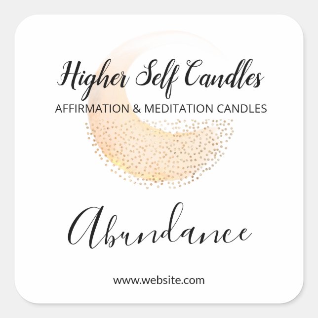 Abstract Flame Logo White Candle Product Labels (Front)