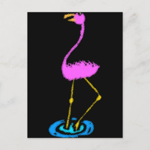 Abstract Flamingo Postcard
