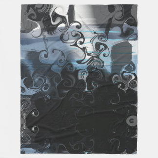 Abstract Fleece Blanket in Dark Tones