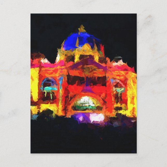 Abstract Flinders street station Postcard (Front)