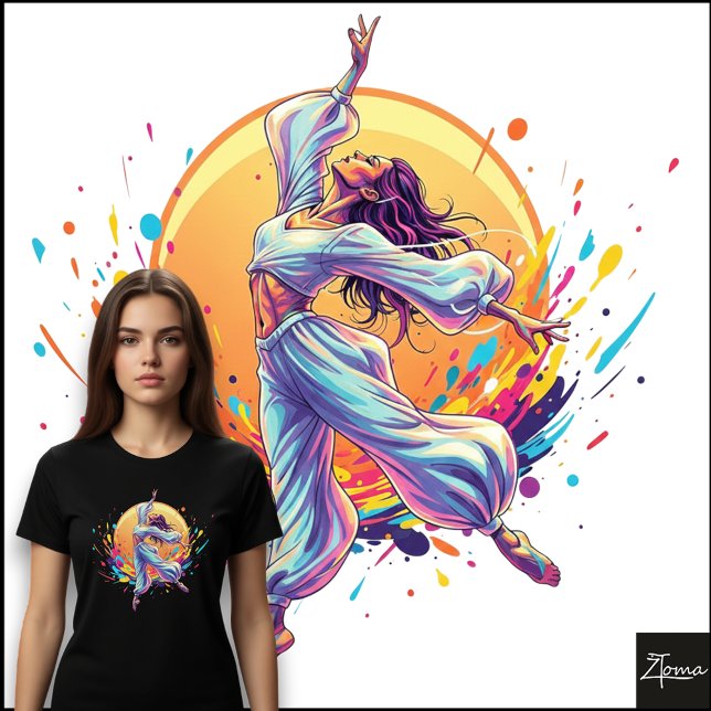 Abstract Floating Dancer Flowing Neon Clothes Tri-Blend Shirt (Creator Uploaded)