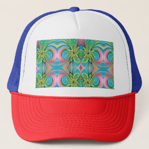 Abstract floating flower in an ocean of colours  trucker hat