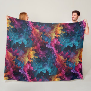 Abstract floating splashes - seamless pattern 1 fleece blanket