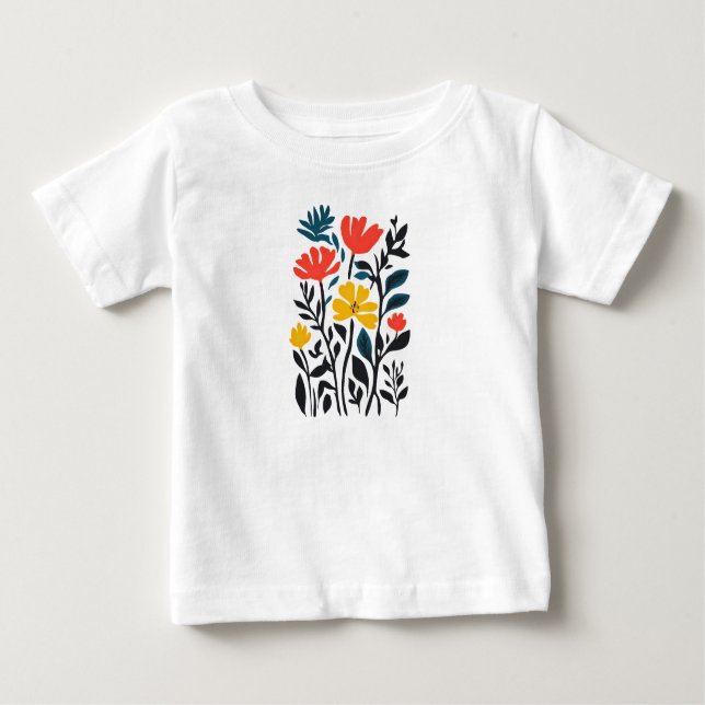 Abstract Flora, modern floral art Baby T-Shirt (Front)