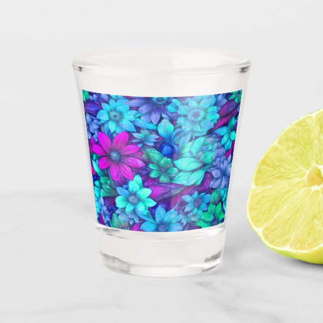  Abstract Floral #62  Shot Glass (Front)