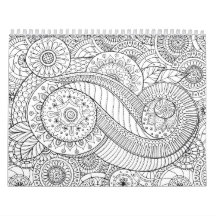 abstract floral adult colouring Calendar
