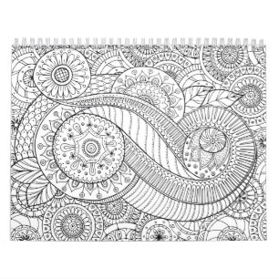 abstract floral adult colouring Calendar
