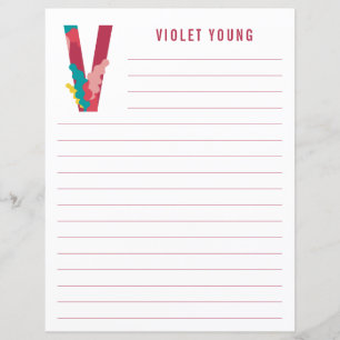 Abstract Floral Alphabet Lined Paper