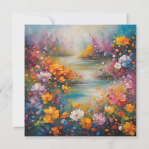 Abstract Floral Art Card