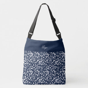 Abstract Floral Art Leaves Background Crossbody Bag