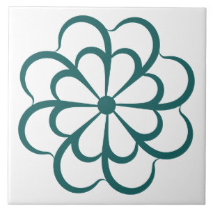 Abstract Floral Art Modern Flower Gift Ceramic Tile