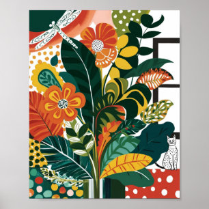 Abstract floral art poster