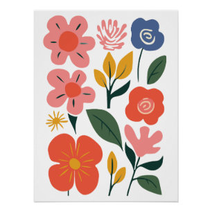 Abstract Floral Art Poster