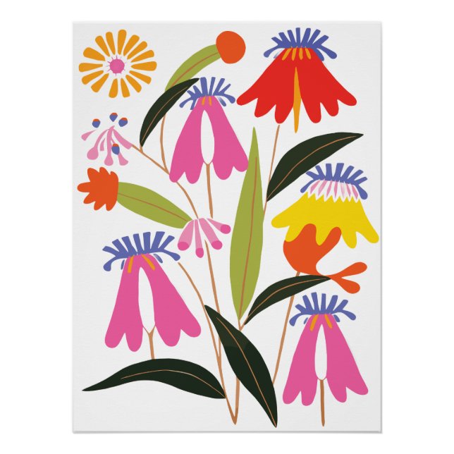 Abstract Floral Art Poster (Front)