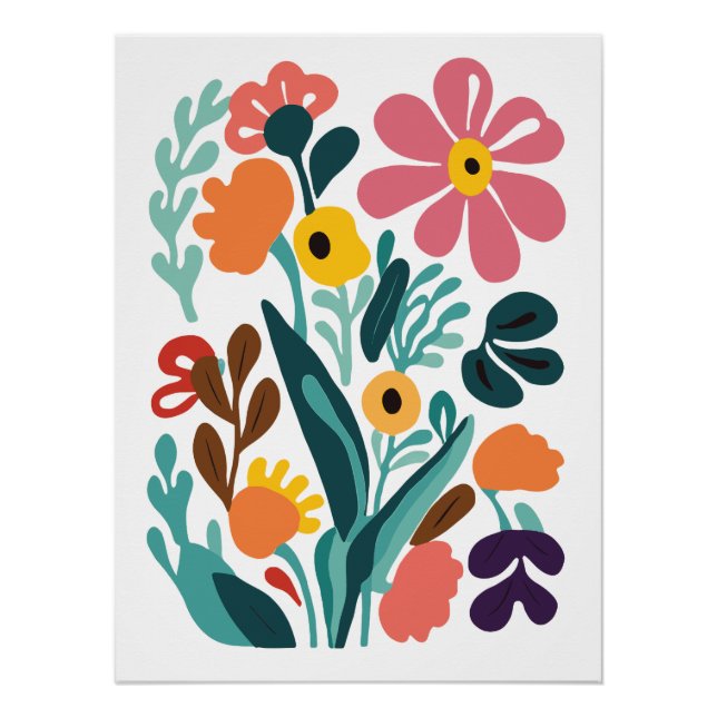 Abstract Floral Art Poster (Front)