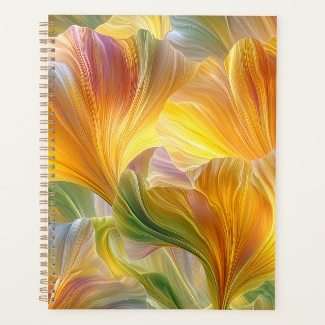 Abstract Floral Art with Yellow Petals Planner (Front)