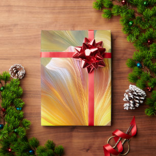 Abstract Floral Art with Yellow Petals Wrapping Paper