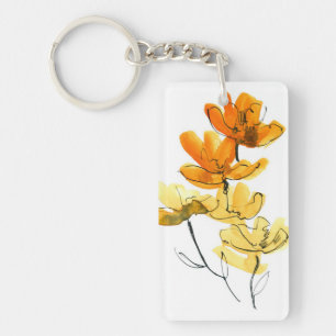 Abstract floral background key ring