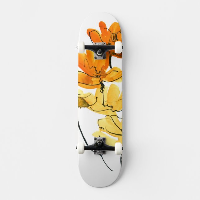 Abstract floral background skateboard (Front)