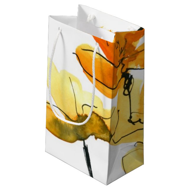 Abstract floral background small gift bag (Back Angled)