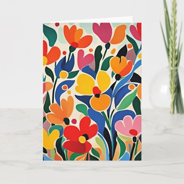 Abstract floral background, vibrant, card (Front)