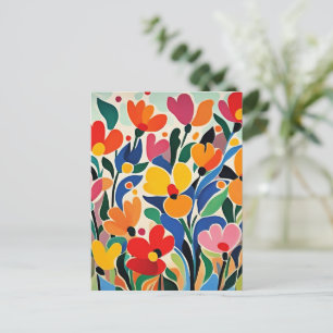 Abstract floral background, vibrant, postcard
