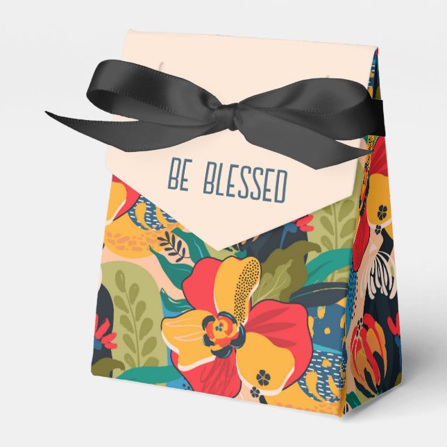 Abstract Floral Be Blessed Favour Box (Front Side)