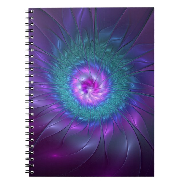 Abstract Floral Beauty Colorful Fractal Art Flower Notebook (Front)