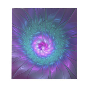 Abstract Floral Beauty Colorful Fractal Art Flower Notepad