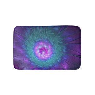 Abstract Floral Beauty Colourful Fractal Art Flowe Bath Mat