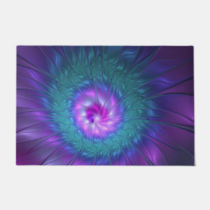 Abstract Floral Beauty Colourful Fractal Art Flowe Doormat