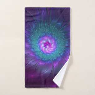 Abstract Floral Beauty Colourful Fractal Art Flowe Hand Towel